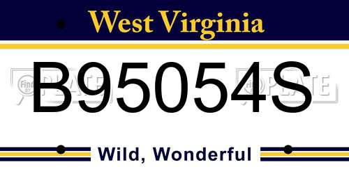 B95054S West Virginia License Plate