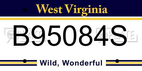 B95084S West Virginia License Plate