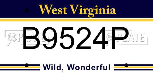 B9524P West Virginia License Plate