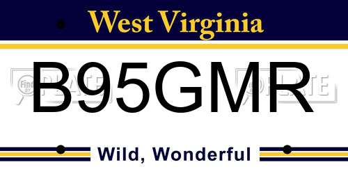 B95GMR West Virginia License Plate