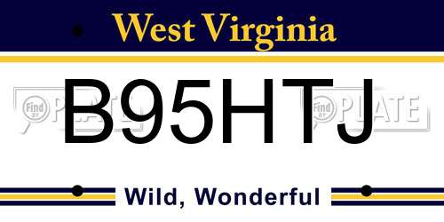 B95HTJ West Virginia License Plate