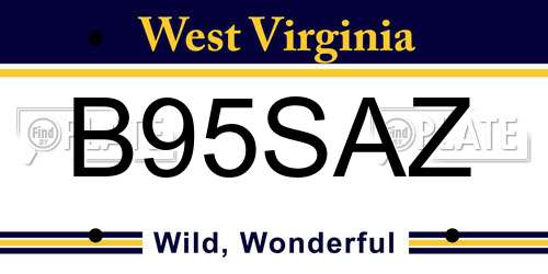 B95SAZ West Virginia License Plate