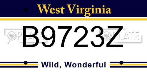 B9723Z West Virginia License Plate
