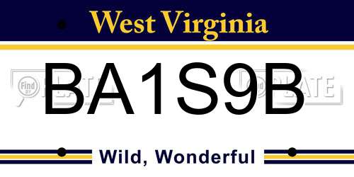 BA1S9B West Virginia License Plate