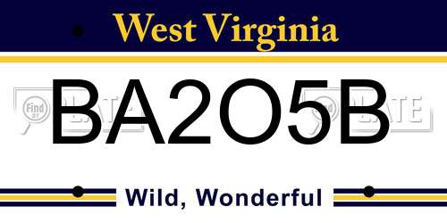 BA2O5B West Virginia License Plate