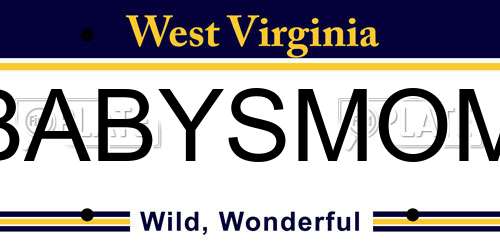 BABYSMOM West Virginia License Plate