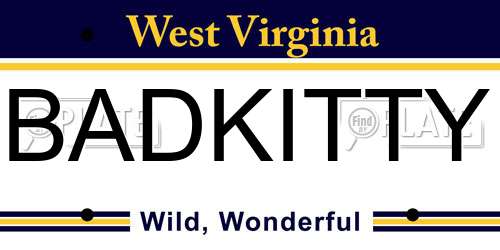 BADKITTY West Virginia License Plate