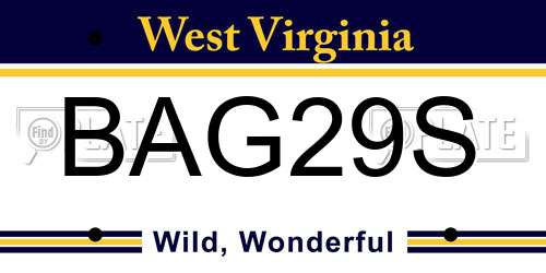 BAG29S West Virginia License Plate