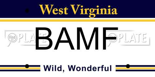 BAMF West Virginia License Plate