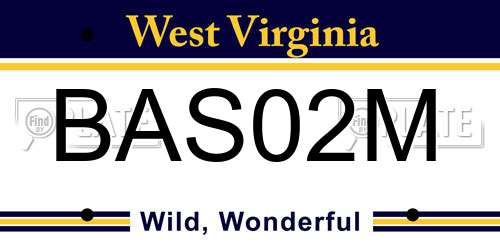 BAS02M West Virginia License Plate