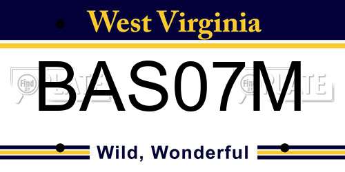 BAS07M West Virginia License Plate