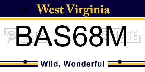 BAS68M West Virginia License Plate