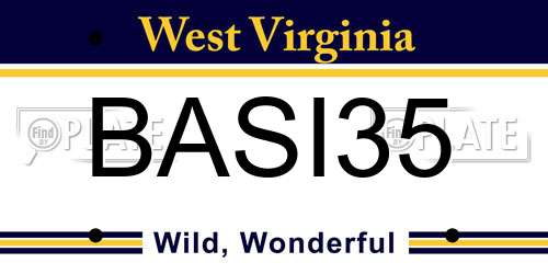 BASI35 West Virginia License Plate