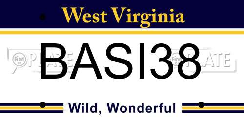 BASI38 West Virginia License Plate