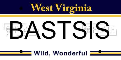 BASTSIS West Virginia License Plate