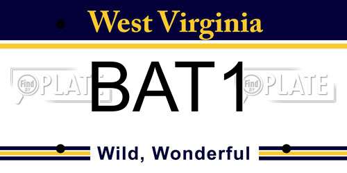 BAT1 West Virginia License Plate
