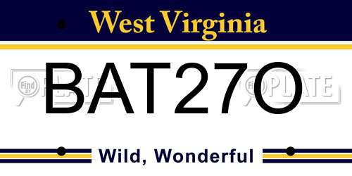 BAT27O West Virginia License Plate