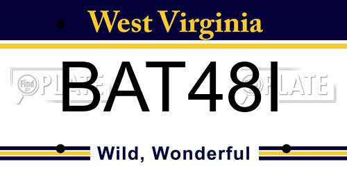 BAT48I West Virginia License Plate