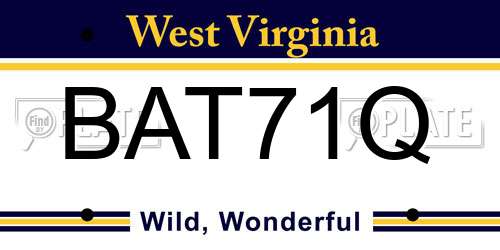 BAT71Q West Virginia License Plate