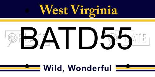 BATD55 West Virginia License Plate