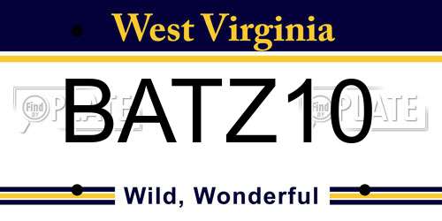 BATZ10 West Virginia License Plate