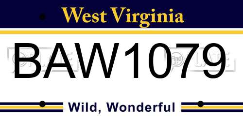 BAW1079 West Virginia License Plate