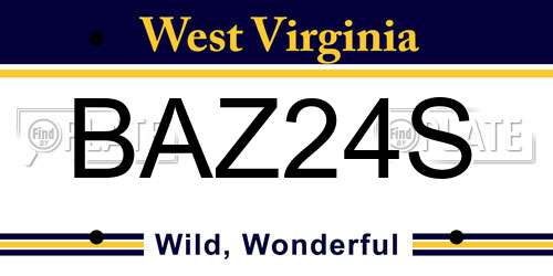 BAZ24S West Virginia License Plate