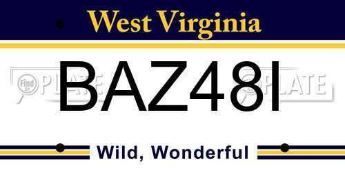 BAZ48I West Virginia License Plate