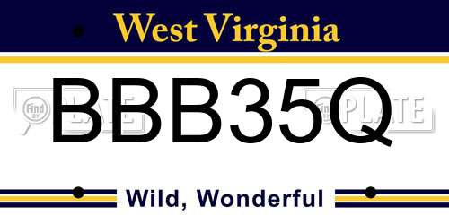 BBB35Q West Virginia License Plate