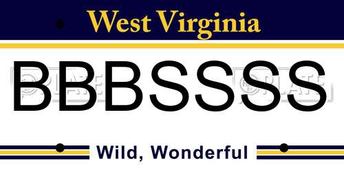 BBBSSSS West Virginia License Plate