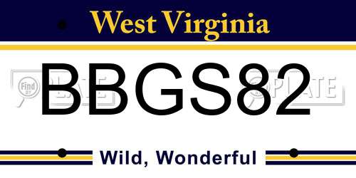 BBGS82 West Virginia License Plate