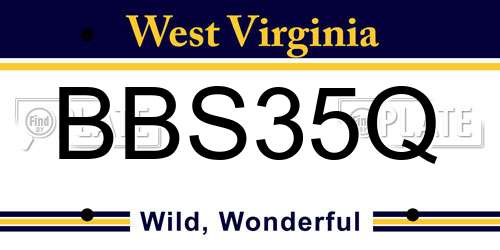 BBS35Q West Virginia License Plate