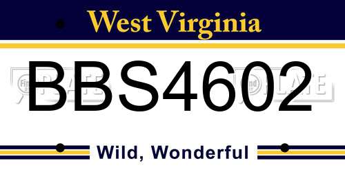 BBS4602 West Virginia License Plate