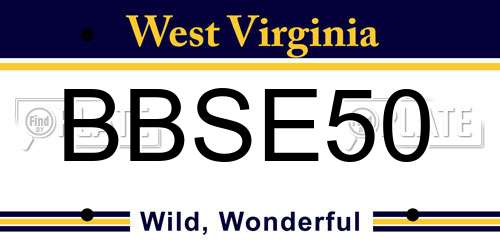 BBSE50 West Virginia License Plate