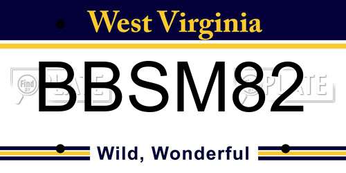 BBSM82 West Virginia License Plate