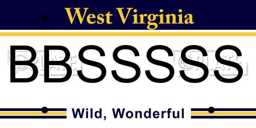 BBSSSSS West Virginia License Plate