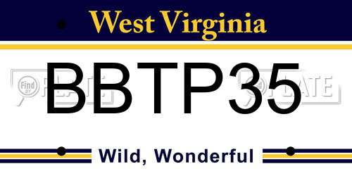 BBTP35 West Virginia License Plate