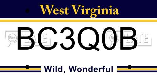 BC3Q0B West Virginia License Plate