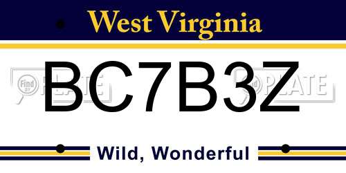 BC7B3Z West Virginia License Plate