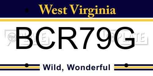 BCR79G West Virginia License Plate