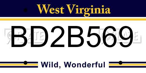 BD2B569 West Virginia License Plate