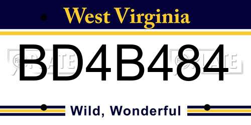 BD4B484 West Virginia License Plate