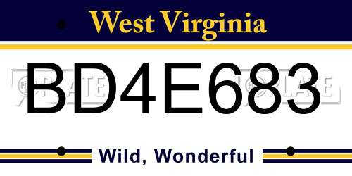BD4E683 West Virginia License Plate