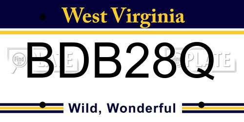 BDB28Q West Virginia License Plate