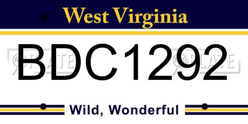 BDC1292 West Virginia License Plate