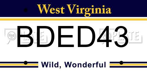 BDED43 West Virginia License Plate