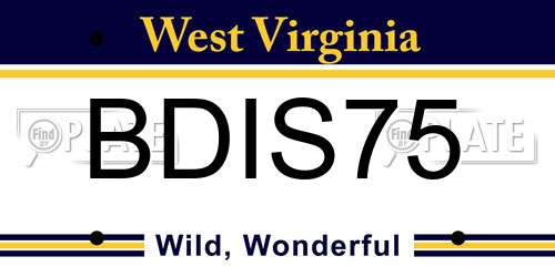 BDIS75 West Virginia License Plate