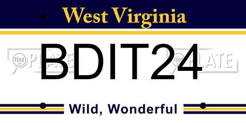 BDIT24 West Virginia License Plate