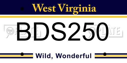 BDS250 West Virginia License Plate