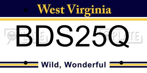 BDS25Q West Virginia License Plate